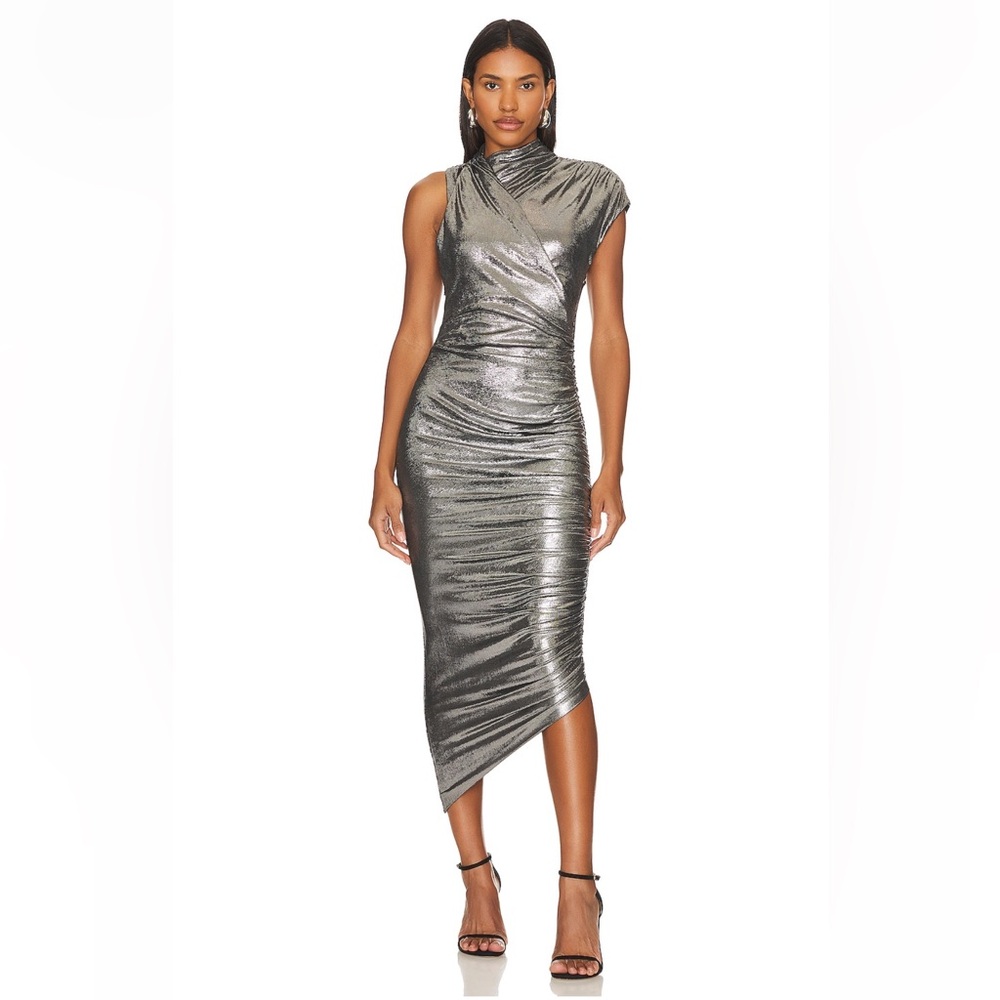 Chase Dress in Metallic Silver